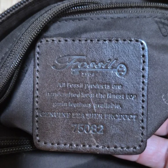 Vintage Fossil Brown Pebbled Leather Morgan Crossbody Purse Gently Loved - Picture 10 of 16